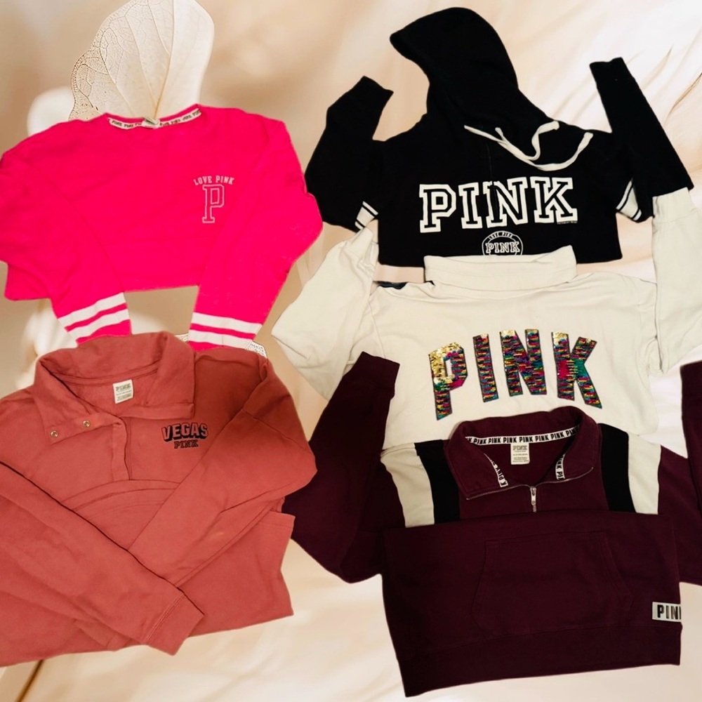 Lots of 5 pcs PINK Victoria's Secret Hoodies Size S and Oversize XS